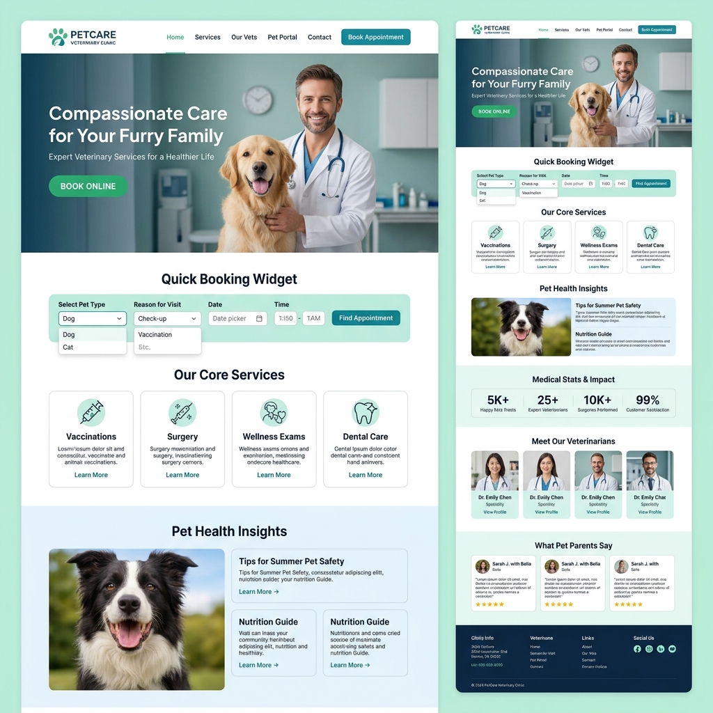 Clínica Veterinária — site institucional para clínica veterinária